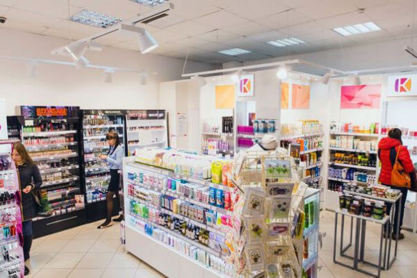 Освещение магазина косметики в ТЦ Секрет КОСМО